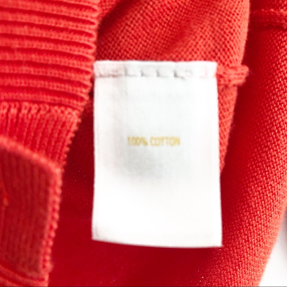 NEW Kate Spade Tomato Red Sophronits Genevieve Cotton Cardigan M - Picture 8 of 10